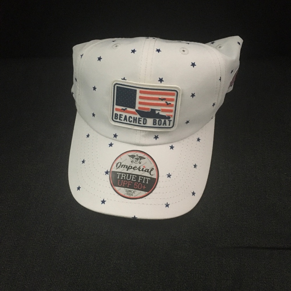 Beached Boat White Star Print Baseball Cap